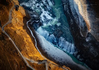 Gullfoss. Iceland aerial photography. Photo by Jon Einarsson Gustafsson.